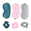 Sleep Eye Mask Hair Ring Set Assorted Color Soft Silk Home Use 7