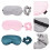 Sleep Eye Mask Hair Ring Set Assorted Color Soft Silk Home Use 6