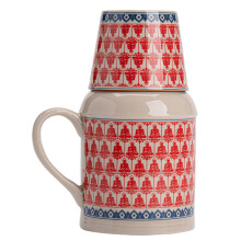 1 Set Vintage Ceramic Carafe and Cup Set with Lid for Home Teaware