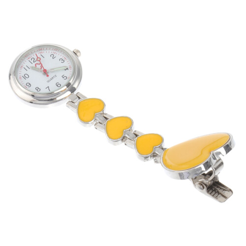 1pc Design Luminous Nurse Hanging Watch Yellow 2