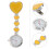 1pc Design Luminous Nurse Hanging Watch Yellow 2