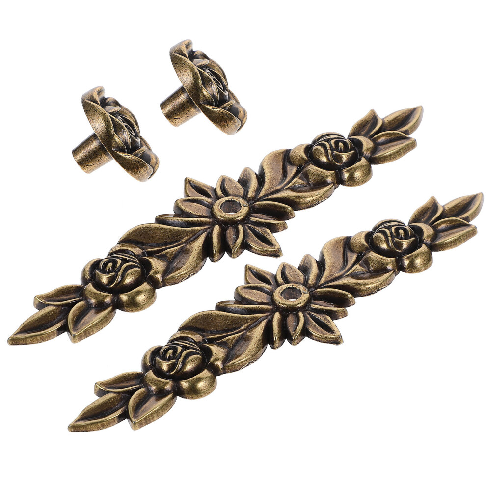2Pcs Rose Cabinet Knobs Drawer Pulls Kitchen Dresser Handles 3212096194243