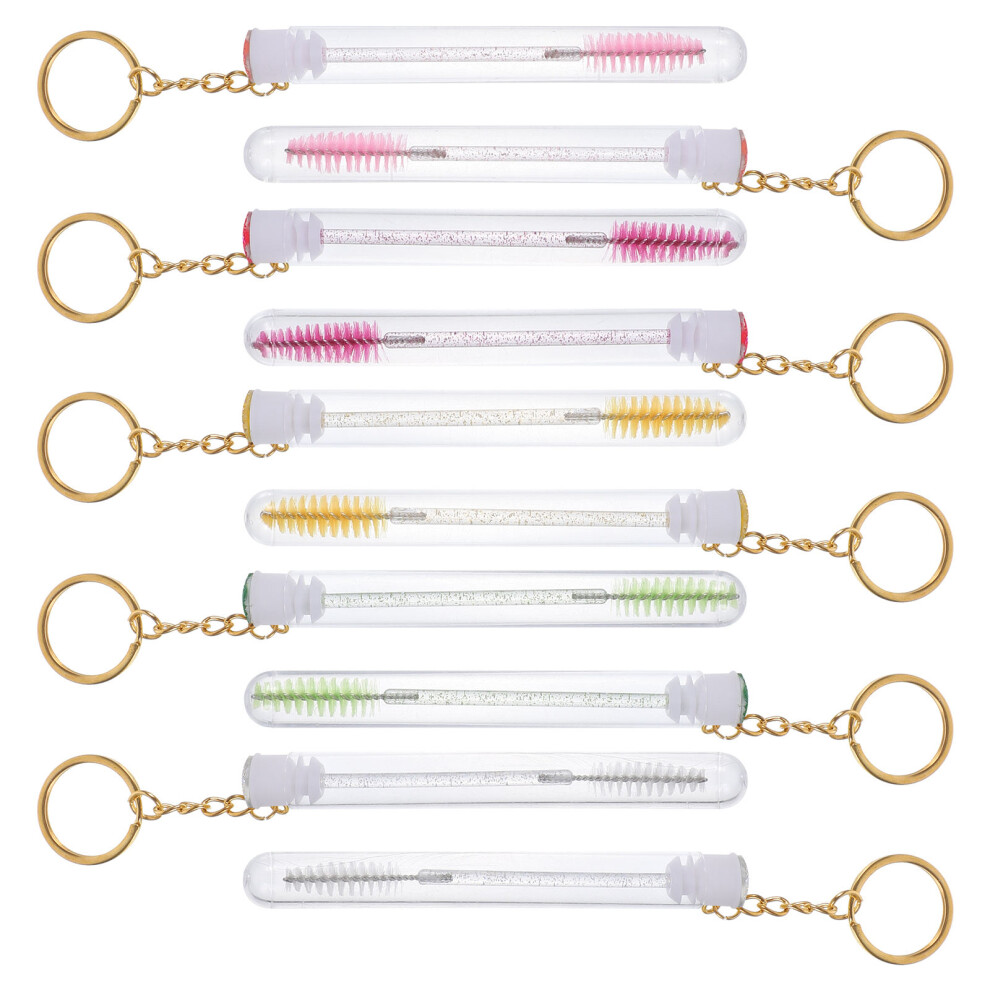 Aboofan 10 Pcs Eyelash Brush With Tube And Keychain For Makeup