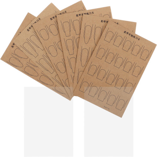 1 Set Double-Sided Nail Art Practice Pads with PET Sheets