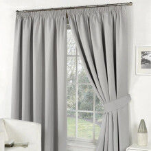 (Grey Silver, Width 46" x Drop 72" (117cm x 183cm)) Blackout Curtains- Premium Polyester Thermal Insulated Energy Saving Noise Reducing Set of 2 Rod Pocket Panels Block Sunlight 90 to 92% for