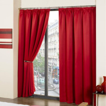(Red, Width 66" x Drop 72" (168cm x 183cm)) Blackout Curtains- Premium Polyester Thermal Insulated Energy Saving Noise Reducing Set of 2 Rod Pocket Panels Block Sunlight 90 to 92% for