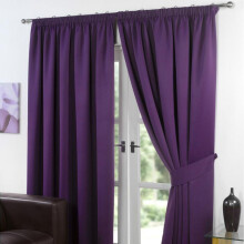 (Aubergine Purple, Width 66" x Drop 72" (168cm x 183cm)) Blackout Curtains- Premium Polyester Thermal Insulated Energy Saving Noise Reducing Set of 2 Rod Pocket Panels Block Sunlight 90 to 92% for