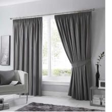 (Charcoal Grey, Width 66" x Drop 54" (168cm x 137cm)) Blackout Curtains- Premium Polyester Thermal Insulated Energy Saving Noise Reducing Set of 2 Rod Pocket Panels Block Sunlight 90 to 92% for