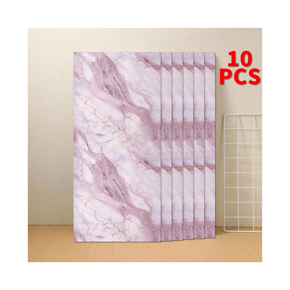 (Wmb087, 10 Pack) 10~20Pcs Bathroom Wall Panels Pvc Cladding Shower Wet Wall Tile Marble Effect Decor Decorative Kitchen Moisture-Proof Self-Adhesive 5021832441415