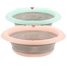 2pcs Kids Collapsible Wash Basin Portable Folding Washing Basin