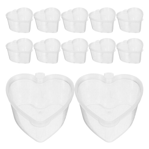 100 Pcs 50ml PP Plastic Heart Shaped Spice Container with Lid
