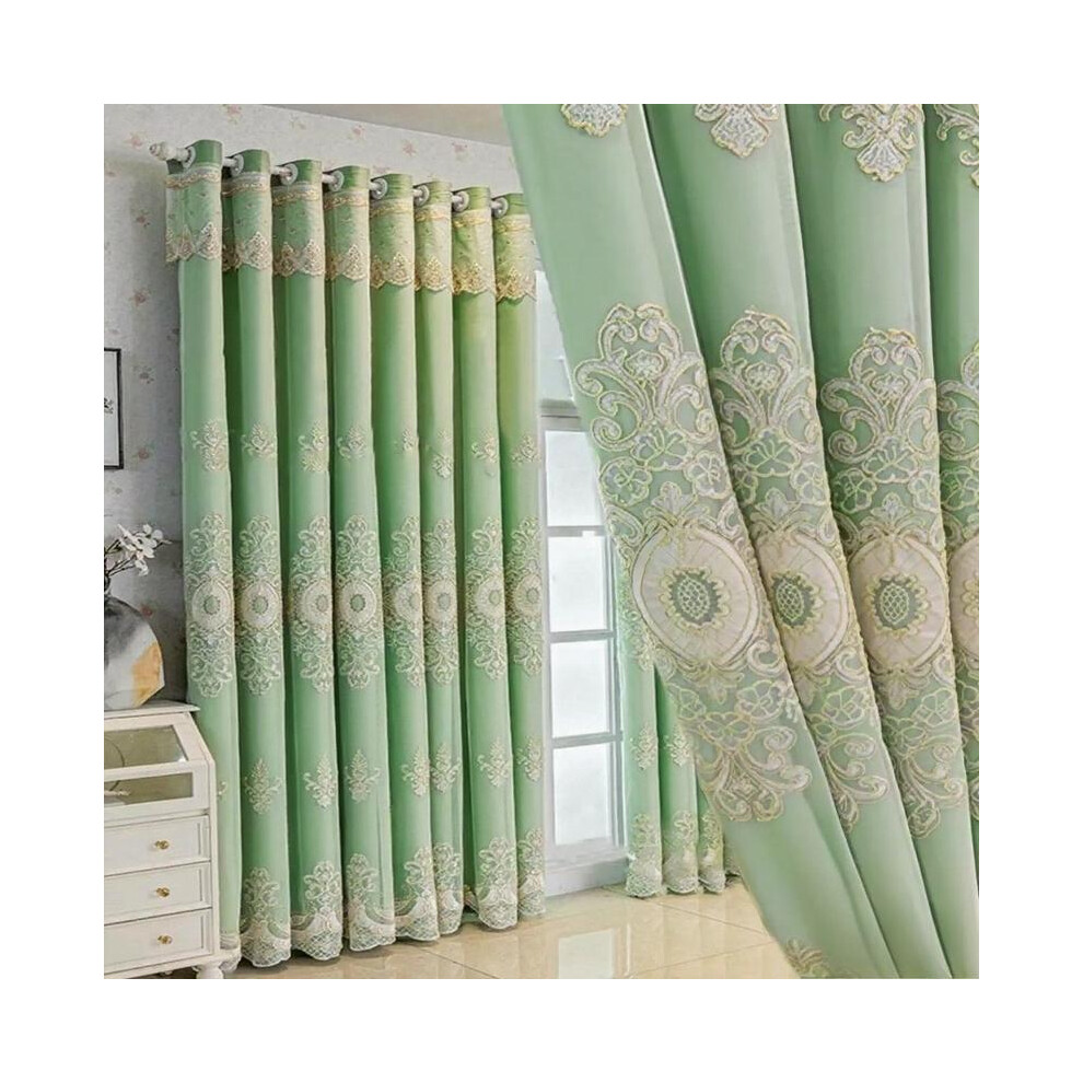 (Green, 118"W x 102"Lï¼300x 260cmï¼) Blackout Curtains- Premium Polyester Thermal Insulated Energy Saving Noise Reducing Set of 2 Rod Pocket Panels -image-OPC-PKHNXHT-NEW