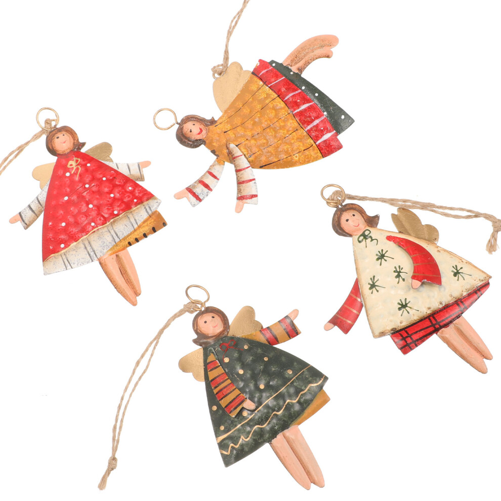 4 Szt. Wisiorek Vintage Z AniołEm, Brelok Z żYwicy Na śWięTa-image