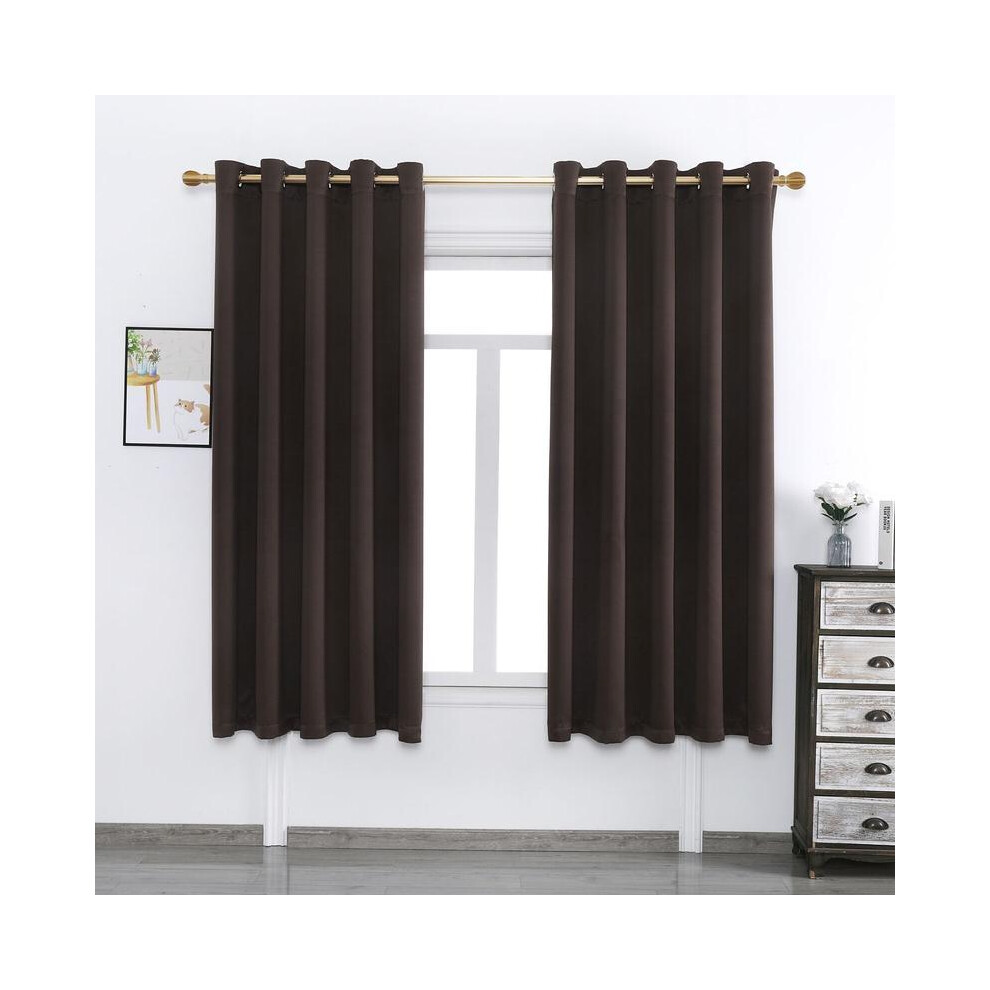 (CHOCOLATE , W 66" x L 72"  (168cm x 183cm)) Blackout Curtains- Premium Polyester Thermal Insulated Energy Saving Noise Reducing Set of 2 Rod Pocket P-image-OPC-PKHP7Z8-NEW