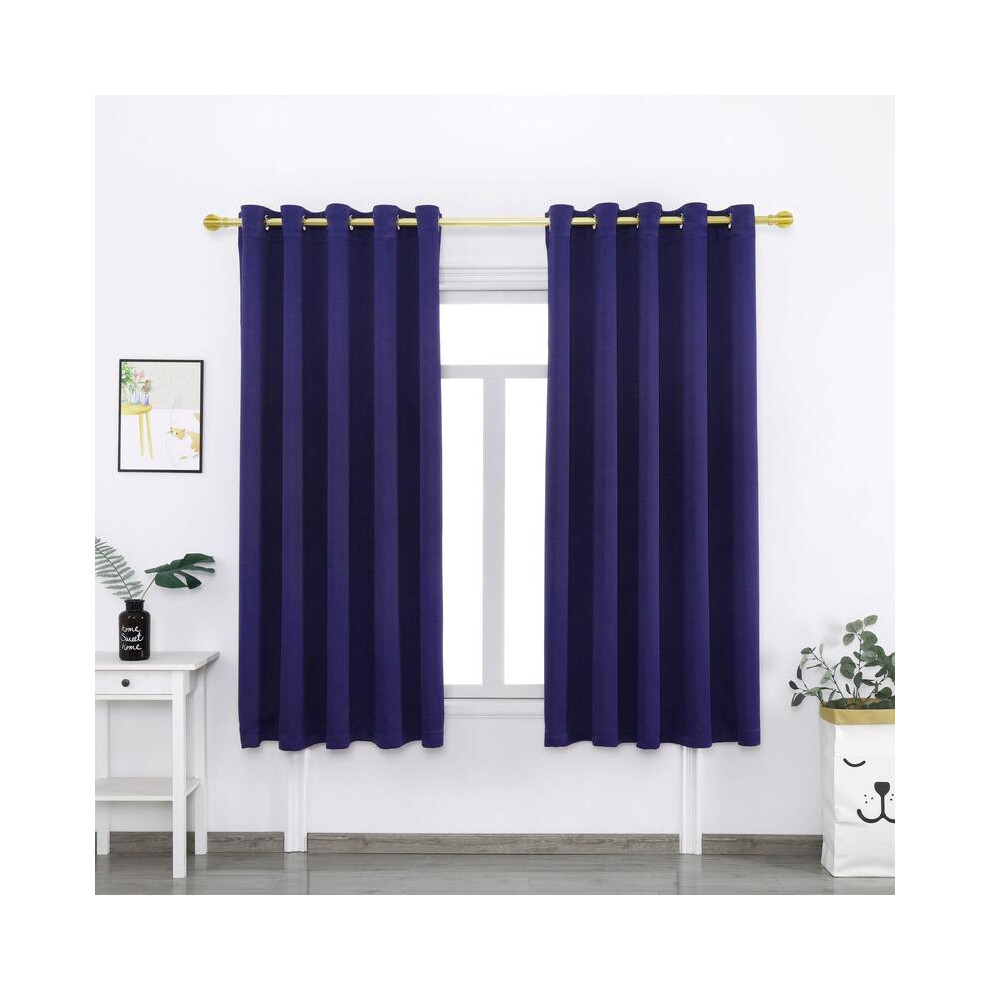 (NAVY , W 46" x L 54" (117cm x 137cm)) Blackout Curtains- Premium Polyester Thermal Insulated Energy Saving Noise Reducing Set of 2 Rod Pocket Panels-image-OPC-PKHP85R-NEW