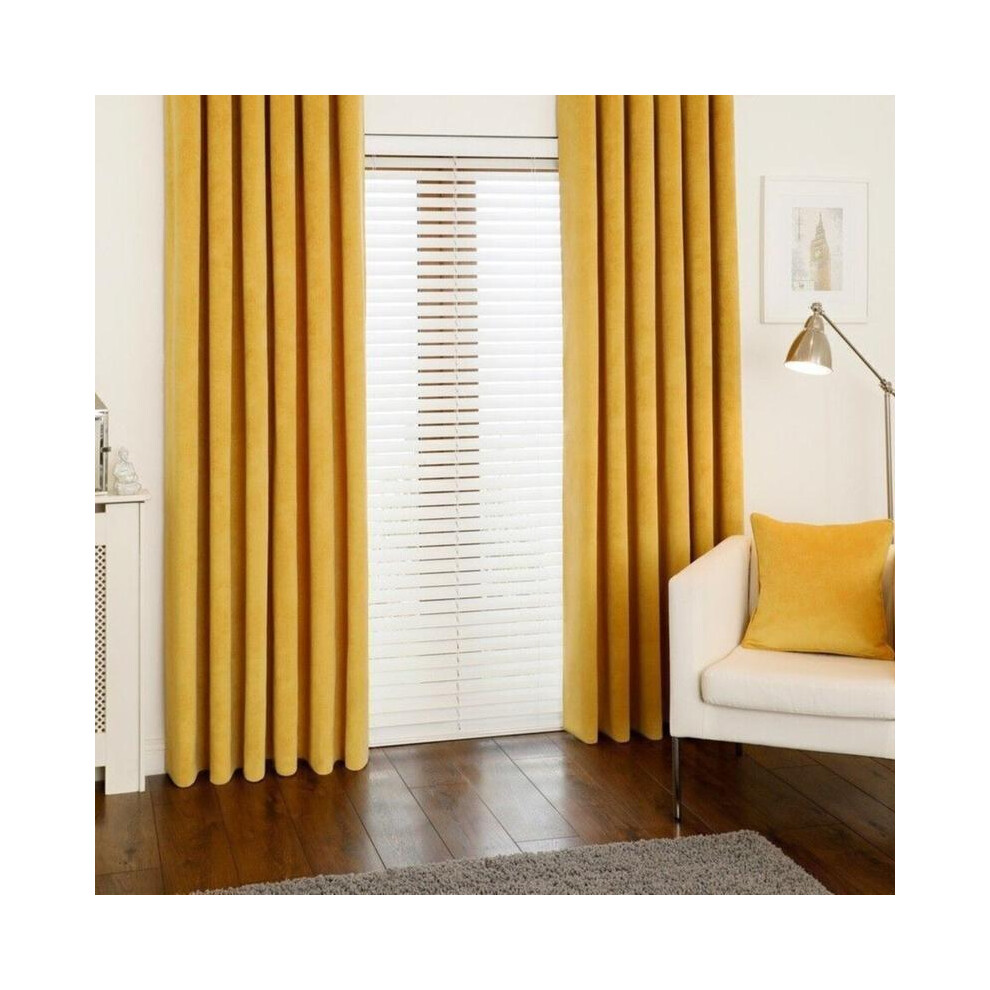 (yellow , W 66" x L 54" (168cm x 137cm)) Blackout Curtains- Premium Polyester Thermal Insulated Energy Saving Noise Reducing Set of 2 Rod Pocket Panel-image-OPC-PKHP87R-NEW