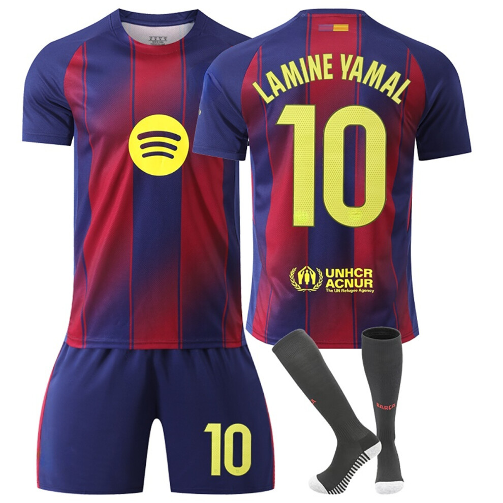 (S(165-170CM)) Barca Black Sport Socks Get Free Print #10 Lamine Yamal Blue T-shirt & Shorts