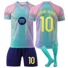 (S(165-170CM)) Barca Blue Sport Socks Get Free Print #10 Lamine Yamal Blue T-shirt & Black Shorts