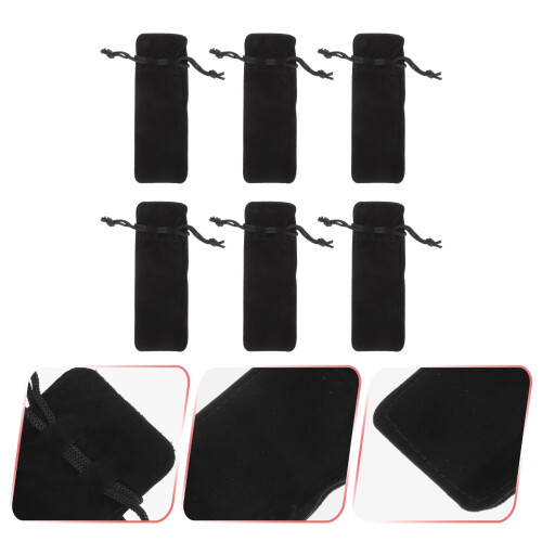 6Stk Schwarze Lippenstift Makeup Organizer Für Unterwegs 2