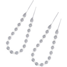 2 stücke acryl-perlen gardinenhalter mit klemmverschluss silber weiß