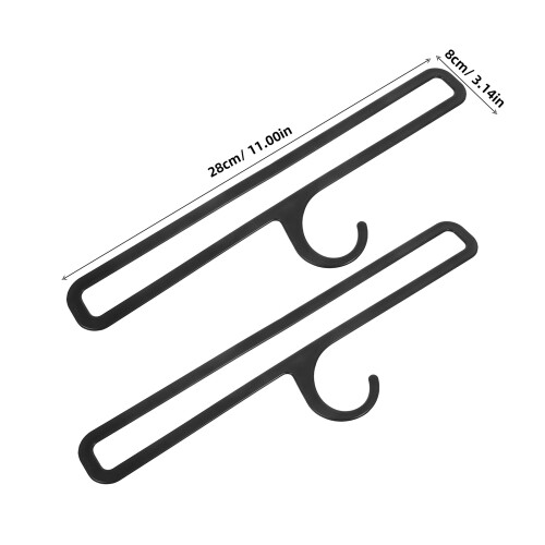 20Pcs Plastic Scarf Hanger Belt Tie Organizer Black Multipurpose Rack 1
