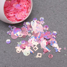 2 Pack 10g Colorful Sequins Glass Spacer Beads Pearls Set