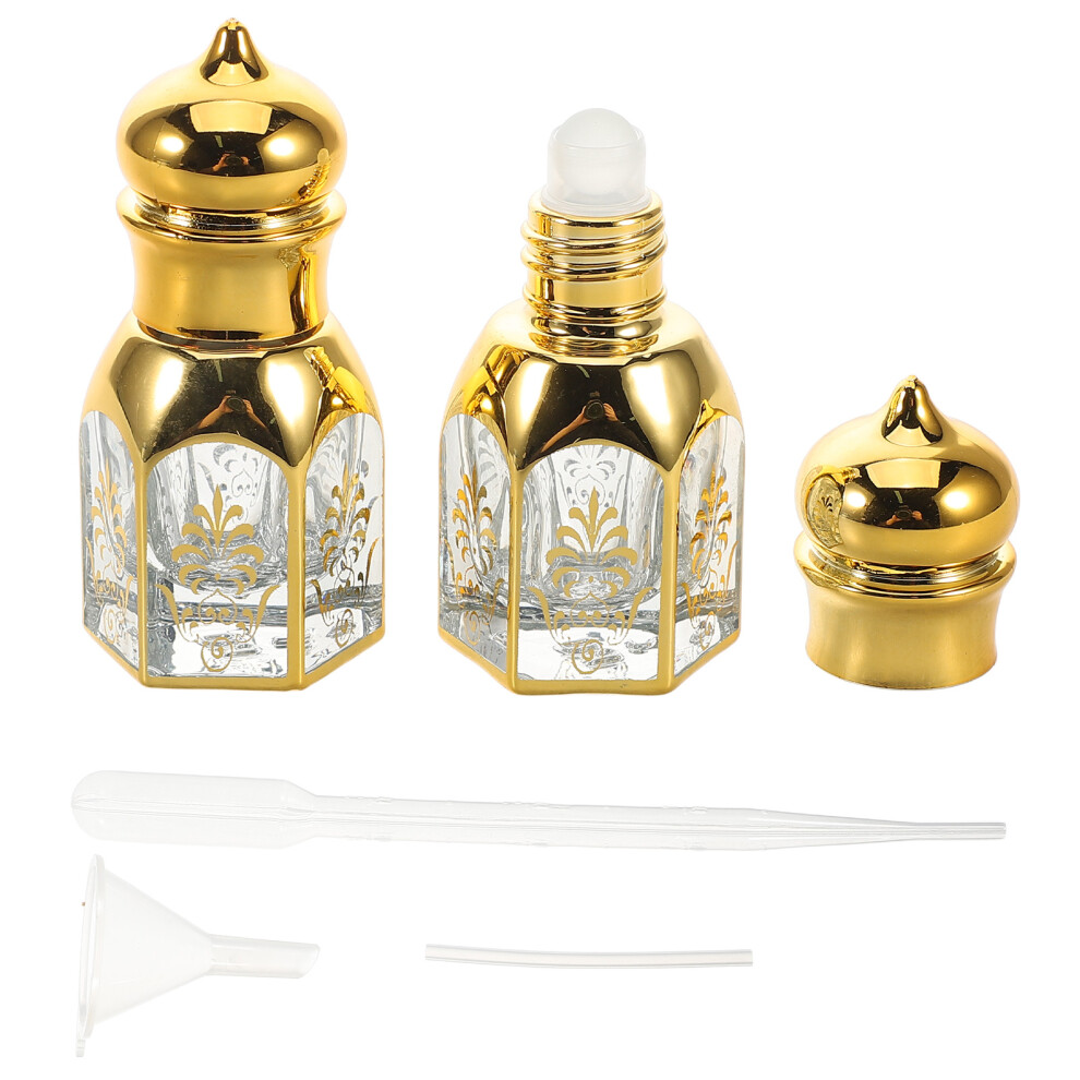 Inoomp 2Pcs Vintage Essential Oil Roller Bottles Glass Vials