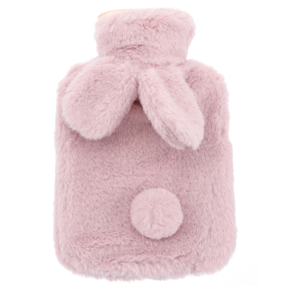 Solustre 1Pc Rabbit Shaped Plush Hot Water Bottle Hand Warmer