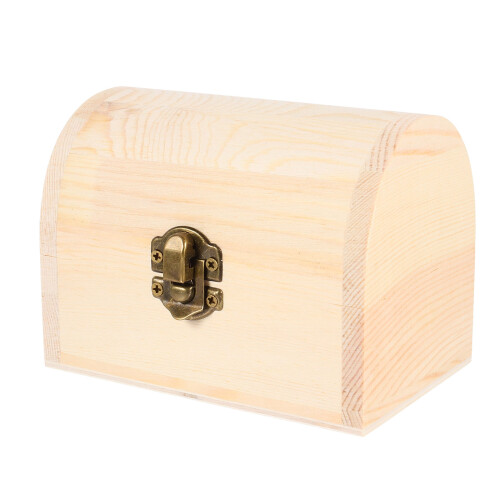 1pc Solid Wooden Arc Storage Box