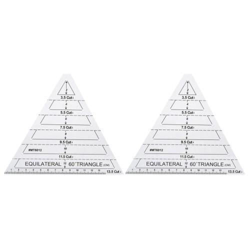 2 Pcs Clear Ruler Quilting Ruler Quilting Accessory 16.5x13.5cm