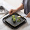 1pc Ceramic Square Steak Plate 6 Inches Golden Black 10