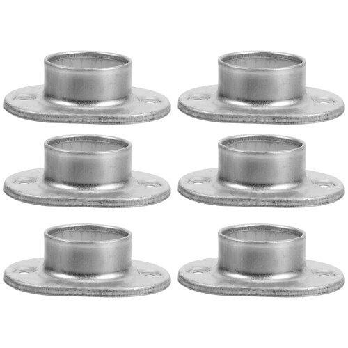 6 Pcs Round Tube Base Handrail Bracket Heavy Duty Pole Flange Socket