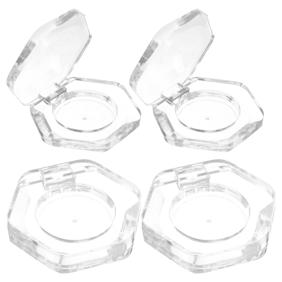 Totority Cream 4Pcs Hexagon Empty Eyeshadow Pans Refillable Containers