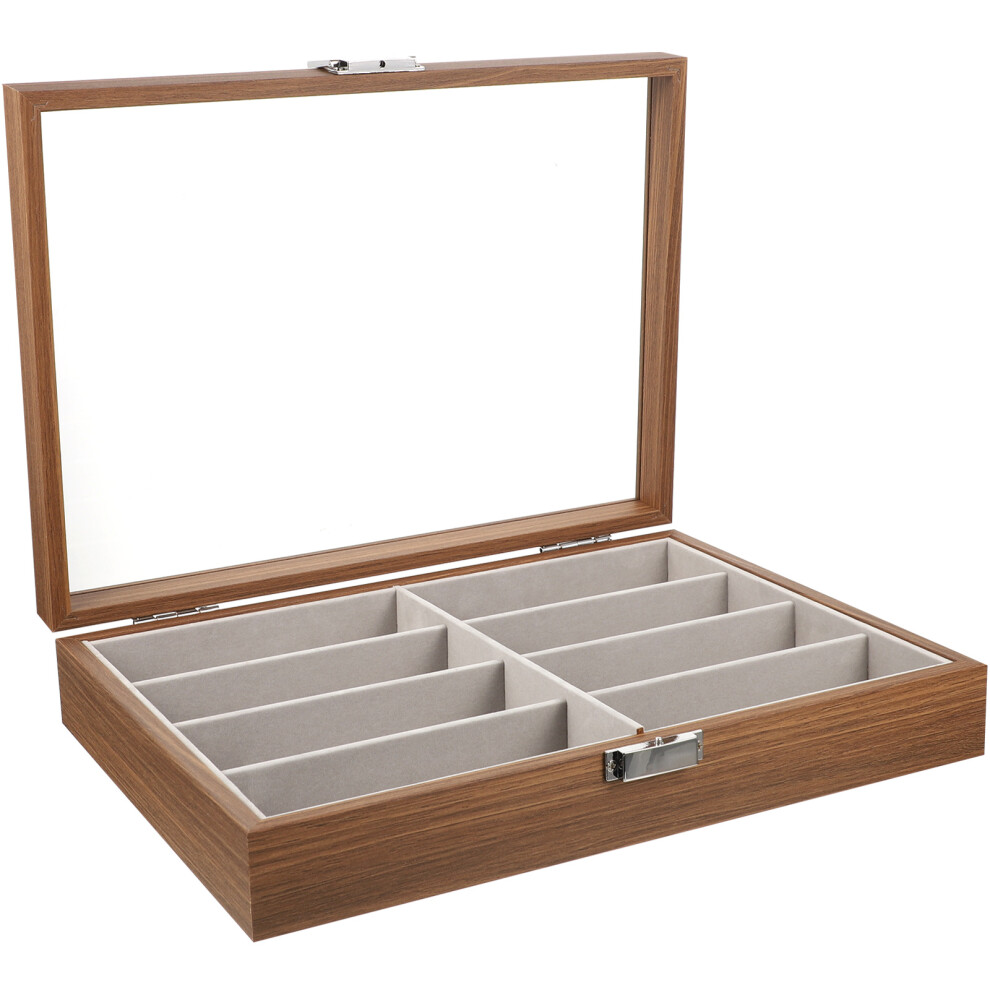 Totority Multi Grid Sunglasses Organizer Travel Case With Clear Window