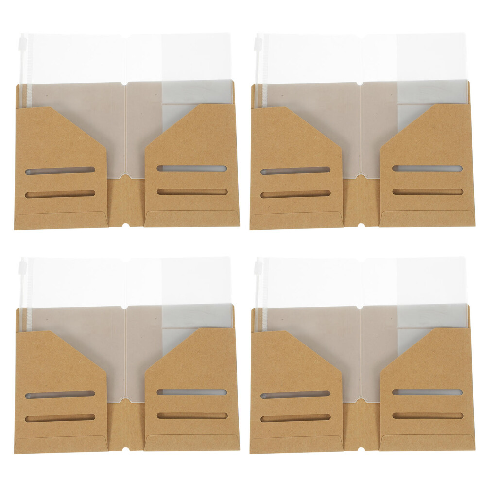 4 Pcs Passport Storage Clip Travel Document Holder Kraft Paper Case-image-OPC-PKHPKPW-NEW