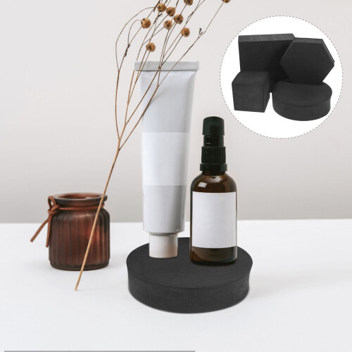 Raindrops Cube Photo Props Geometric Design Black Foam 4pcs 2