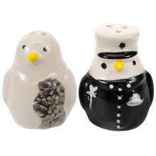 2pcs Ceramic Penguin Salt Shaker Jar Spice Container