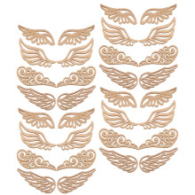 40pcs Wood Wings Cutouts Shape Ornament Embellishment Tags