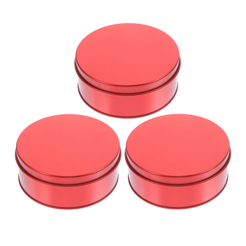 3 Pcs Round Cookie Tins Metal Cake Candy Storage Containers
