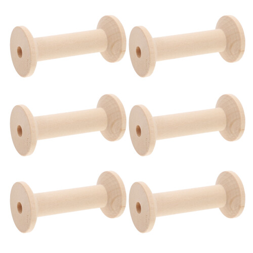 6pcs Large Unfinished Wooden Spools for Sewing Crafts