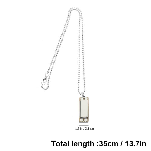2pcs Harmonica Pendant Necklace Zinc Alloy 1