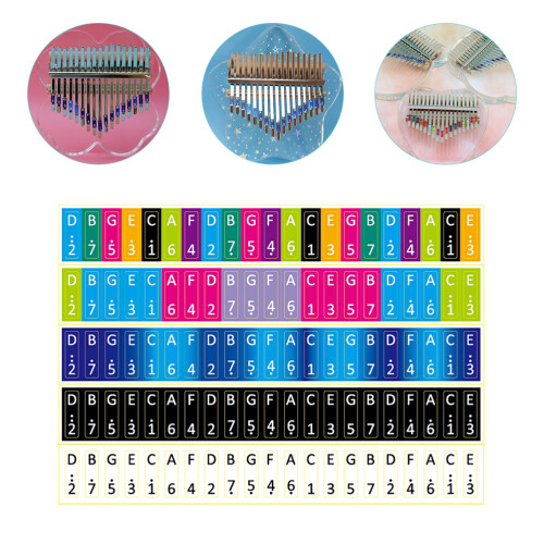 5pcs Kalimba Thumb Piano Stickers Learning Accessories 2