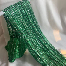Crystal Flash Line Shiny Tassel String Door Curtain SeaGreen 100x200cm Rod Pocket With Silver Wire Window Divider