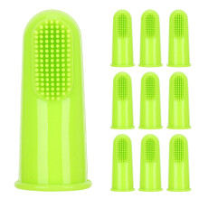 10PCS Silikon Weiche Haustier Finger Zahnbürste