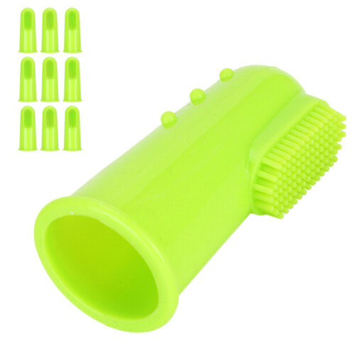 10PCS Silikon Weiche Haustier Finger Zahnbürste 2