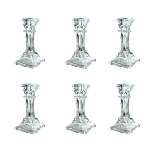 Woodside Home Living Modern Style Glass Dinner Candle Holder Set of 6