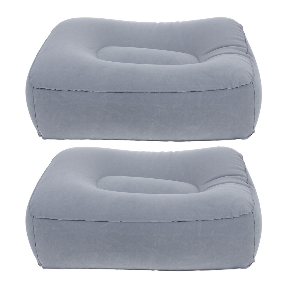 Inoomp 2 Pcs Inflatable Feet Rest Pillow Flocking Pvc Foot Massage Stool