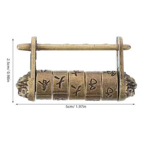 Chinese Character Lock Combination Password Padlock Vintage Ancient 1