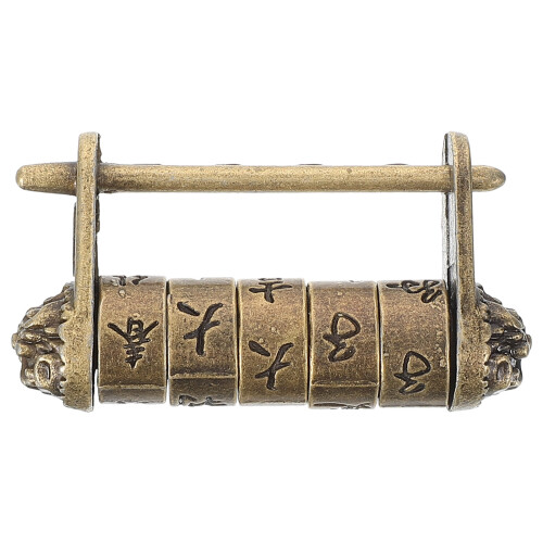 Chinese Character Lock Combination Password Padlock Vintage Ancient