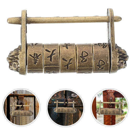 Chinese Character Lock Combination Password Padlock Vintage Ancient 2